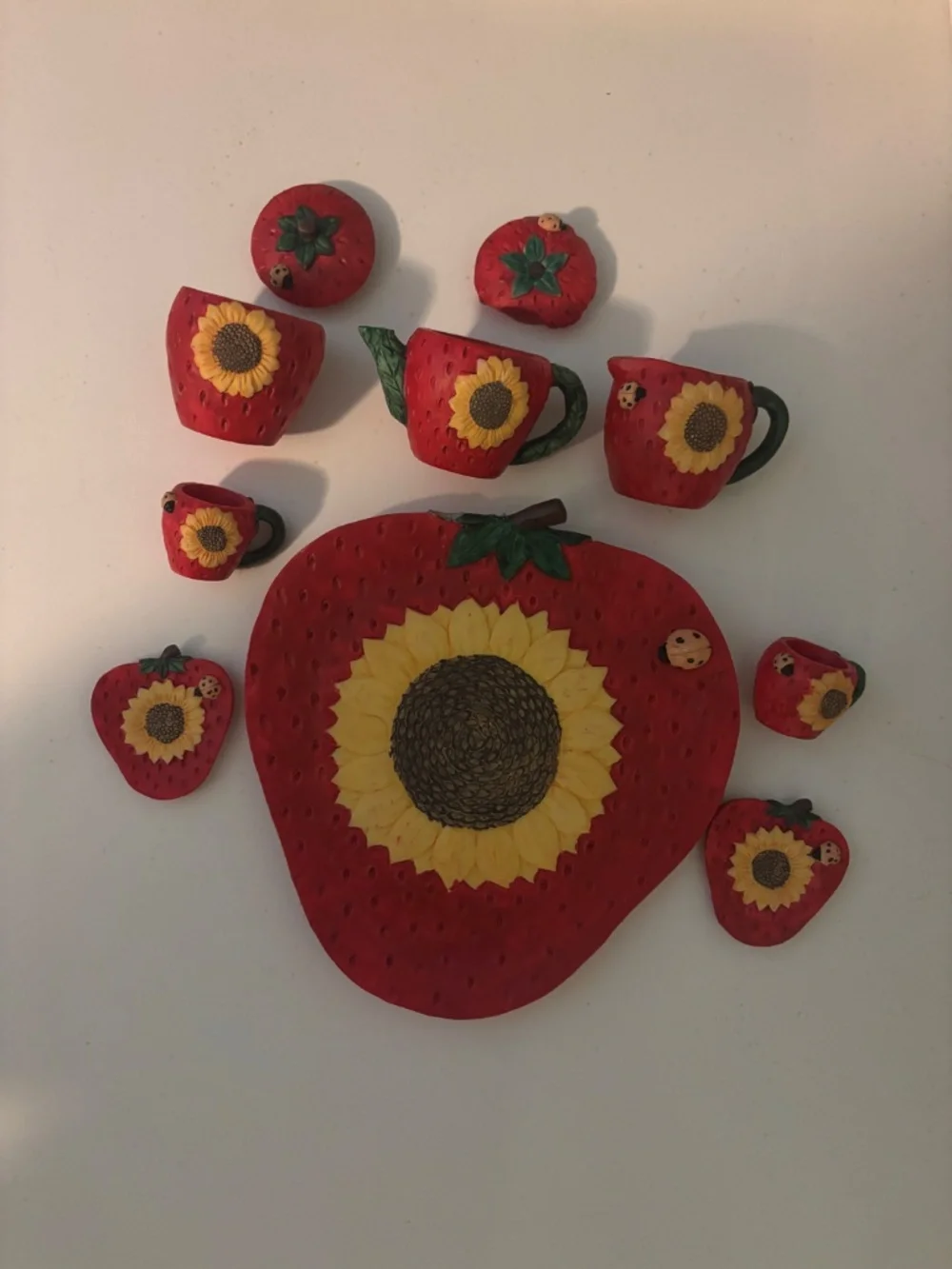 Miniature Strawberry Tea Set